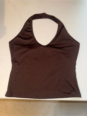 Women’s Brown & white Halter Tank Top